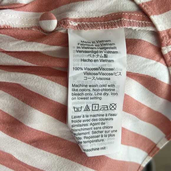 Madewell Pink and white with Peplum Blouse with Puff Sleeves - Picture 3 of 7